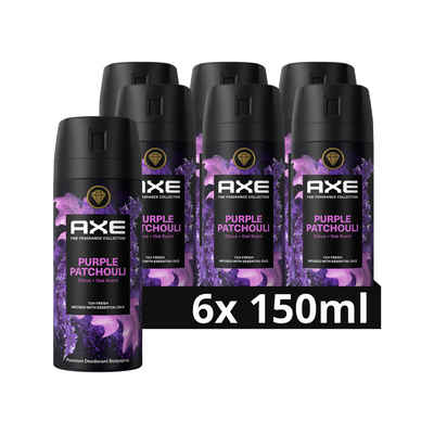 axe Deo-Set 6x 150ml Premium Bodyspray Purple Patchouli, Deo Deodorant ohne Aluminiumsalze