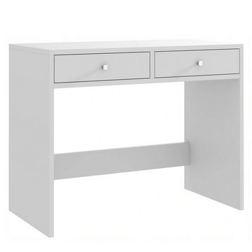 Roysson Home Computertisch Computertisch Schreibtisch Tisch Esstisch 2 Schubladen Weiß Mega 2