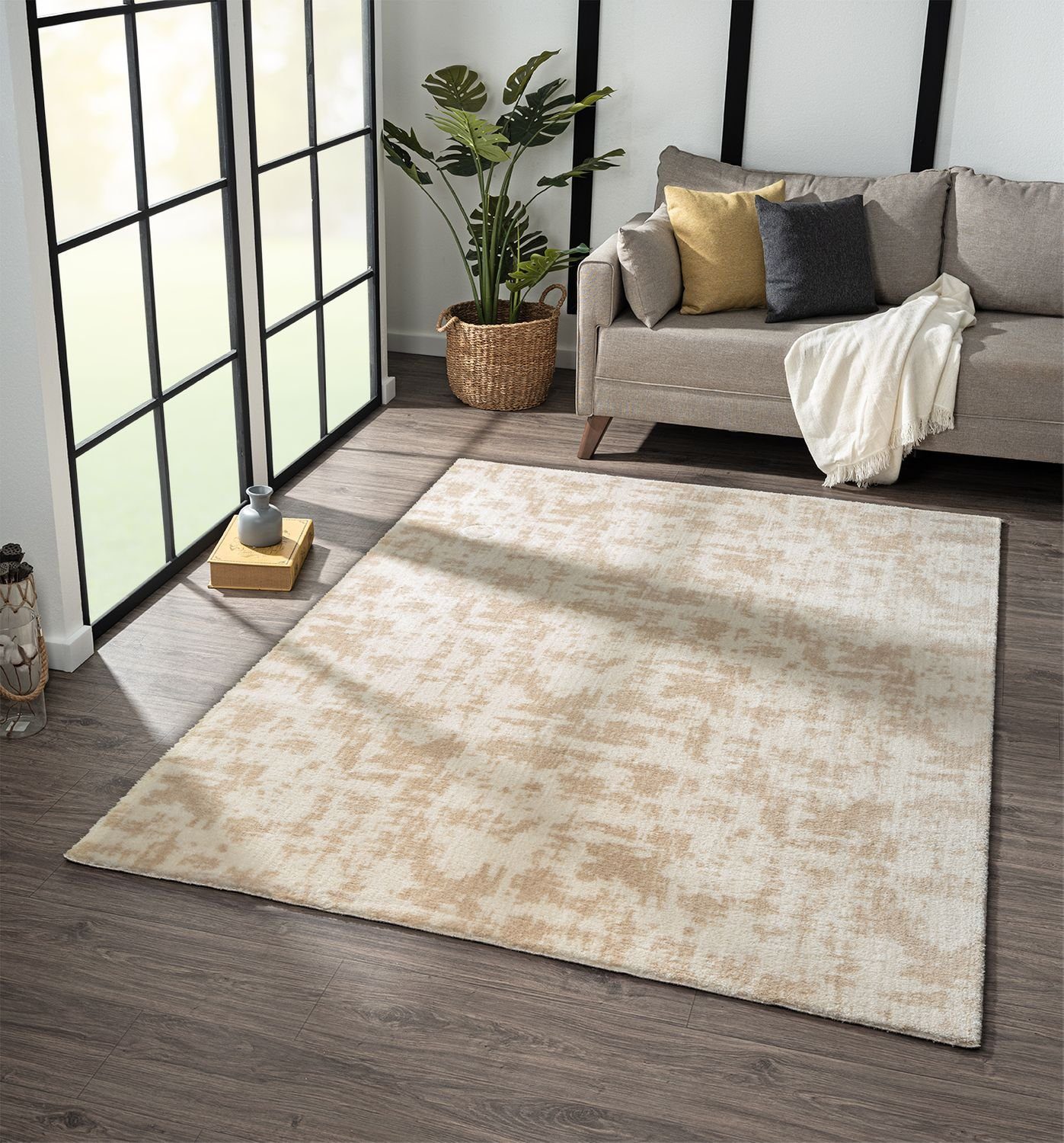 Vimoda Fellteppich Teppich Wohnzimmer Waschbar softy, Rechteckig, Rutschfest Extra flauschig weich
