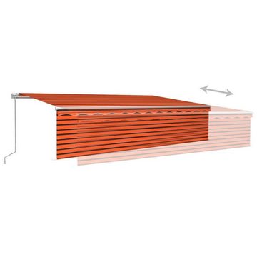 furnicato Markise Manuell Einziehbar mit Rollo 6x3 m Orange & Braun