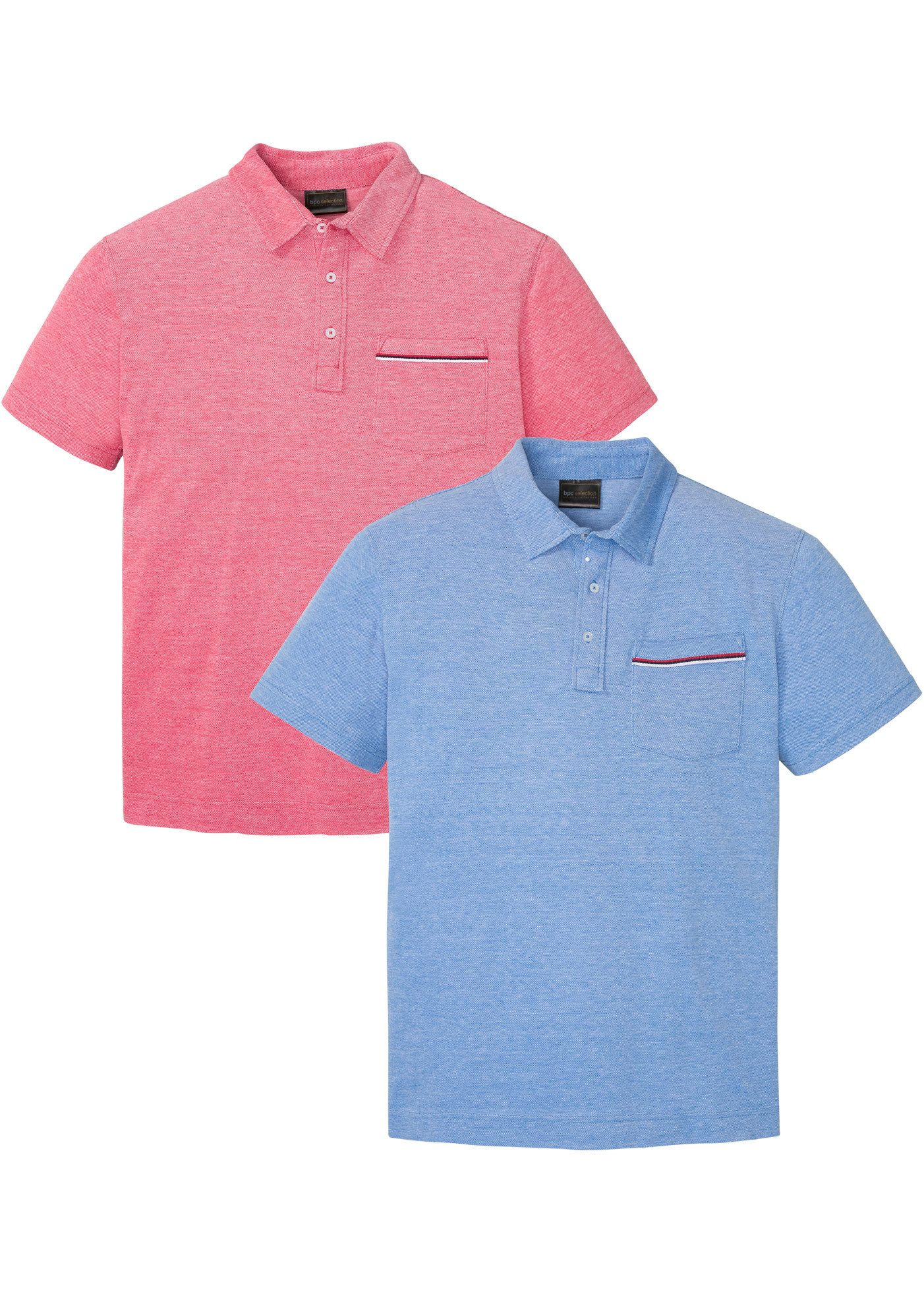 bonprix Poloshirt (Packung, 2-tlg., 2) Piqué-Poloshirt aus reiner Baumwolle (2er Pack)