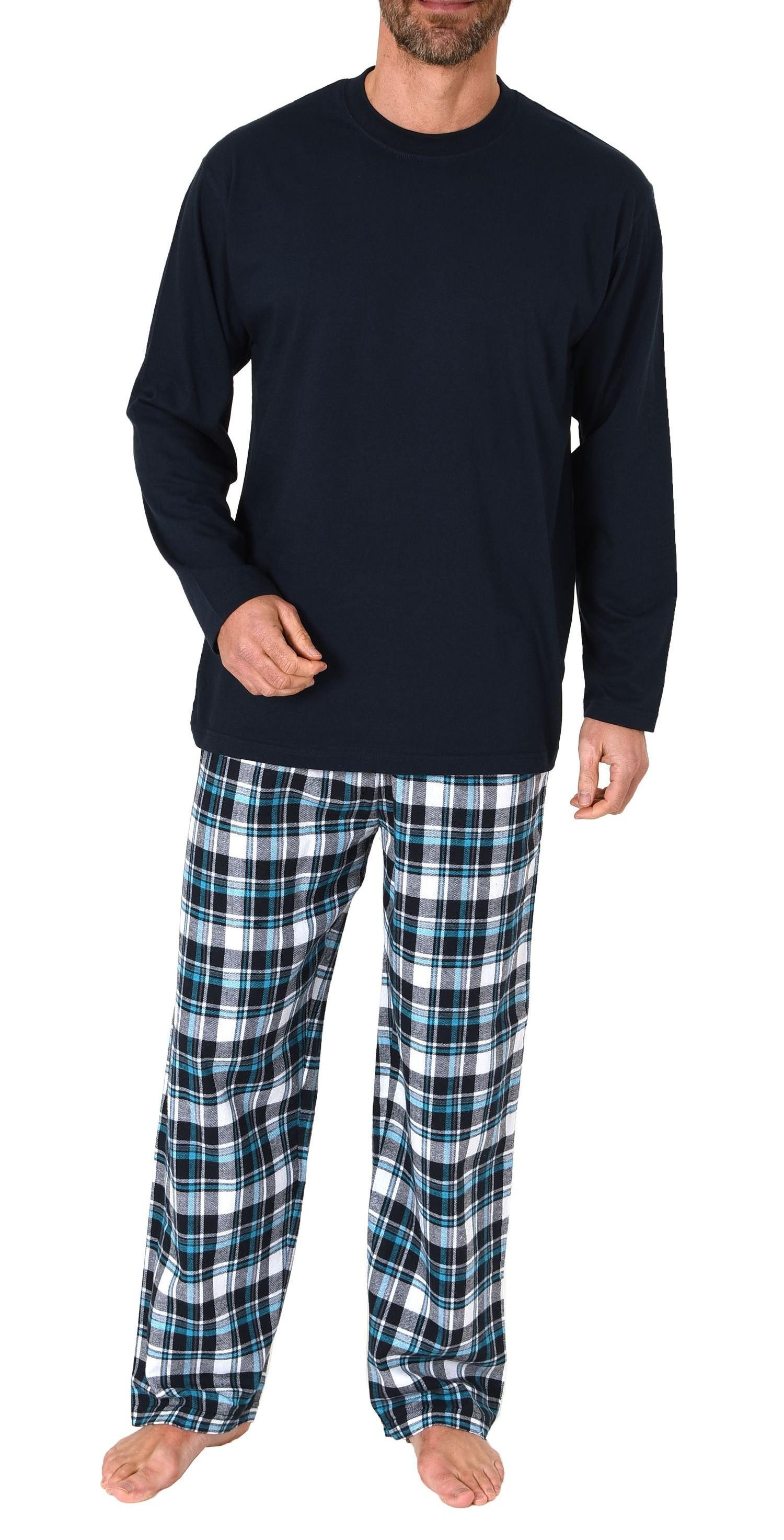 Normann Pyjama Herren Schlafanzug lang mit Flanell-Hose - 223 10 872 günstig online kaufen