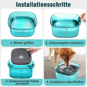 Welikera Hunde-Futterautomat Wassernapf Hund ohne Sabbern,2L Trinknapf Hund Katzen,Leck