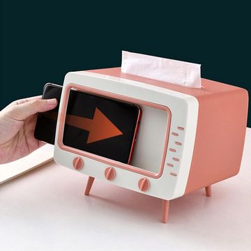 Lubgitsr Papiertuchbox Taschentuchbox, Kreativ Feuchttücherbox TV-förmig Taschentuchspender