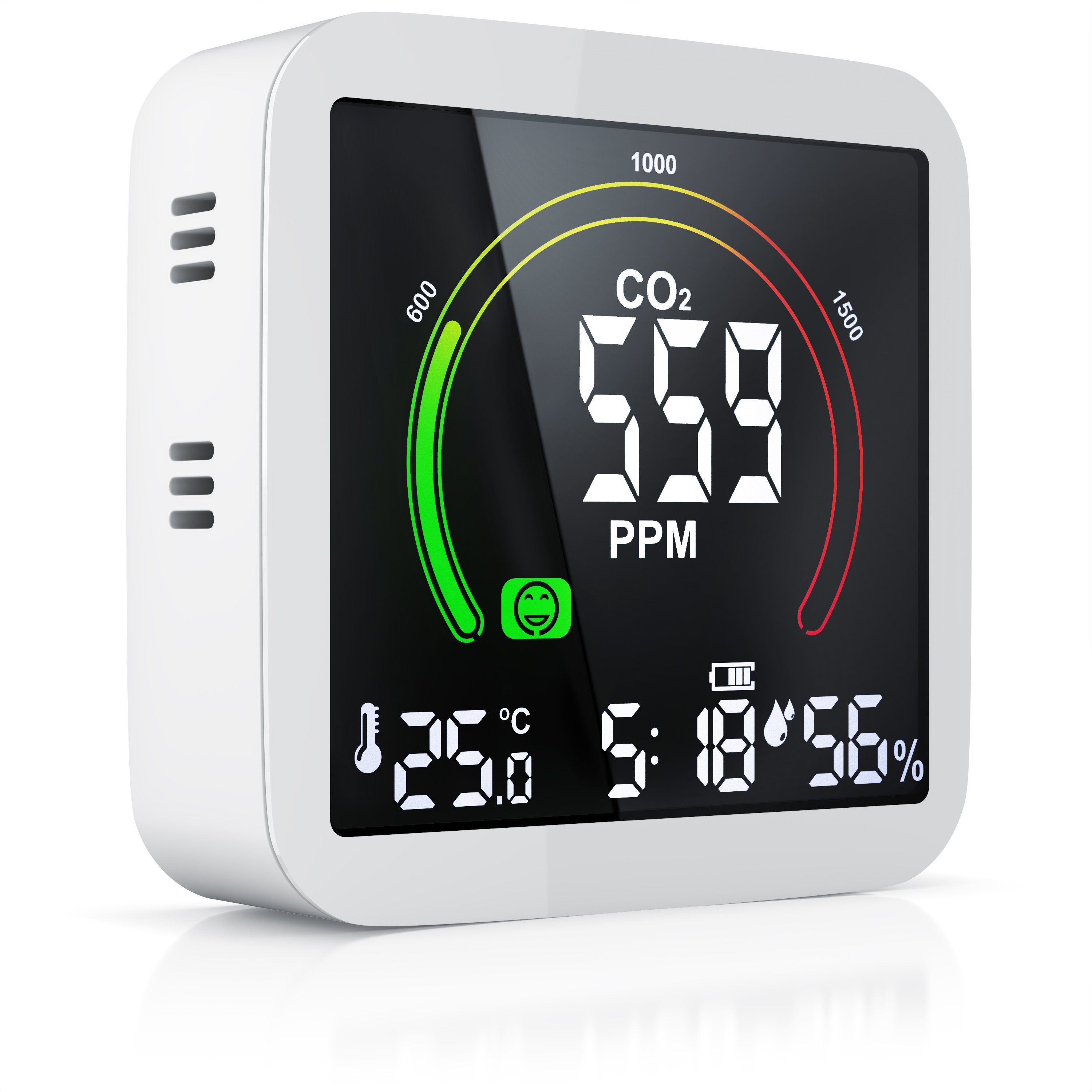Brandson Raumluft-Qualitätssensor CO2 Messgerät, Luftqualität Melder, Kohlendioxidmessung, Warnmelder, Sensor für Luftqualität, CO2 Messung, Präzise Kohlendioxidmessung