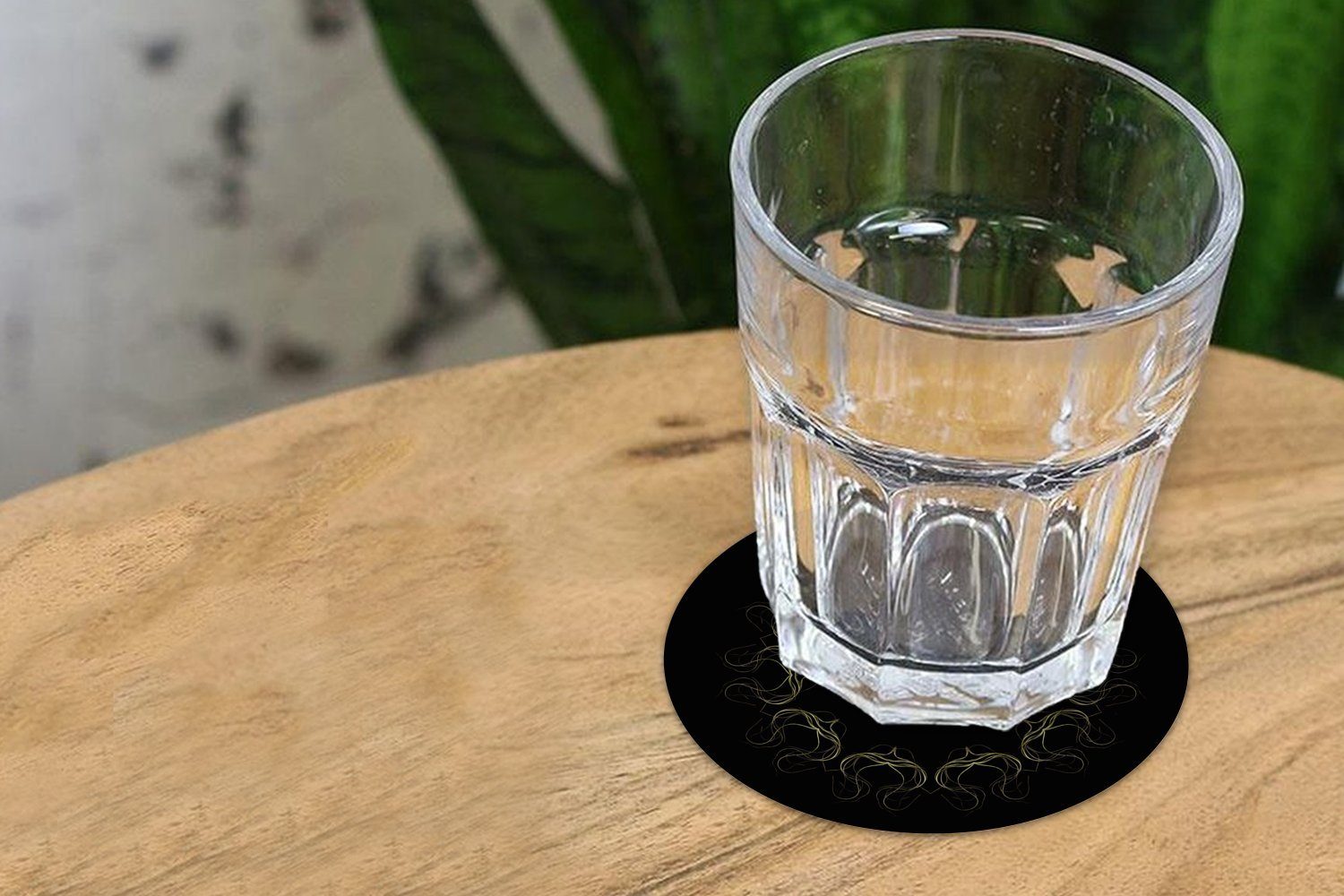 Gläser, Glasuntersetzer Becher 6-tlg., aus Ein Tasse, auf Korkuntersetzer, Kreis MuchoWow schwarzem Zubehör für Tassenuntersetzer, Luftpflanzen Hintergrund, mehreren Getränkeuntersetzer,