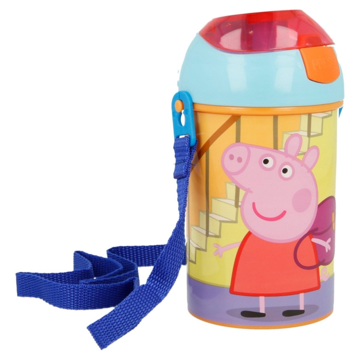 Trinkflasche Peppa Pig Flasche für Kindergarten & Schule 450 ml mit Deckel