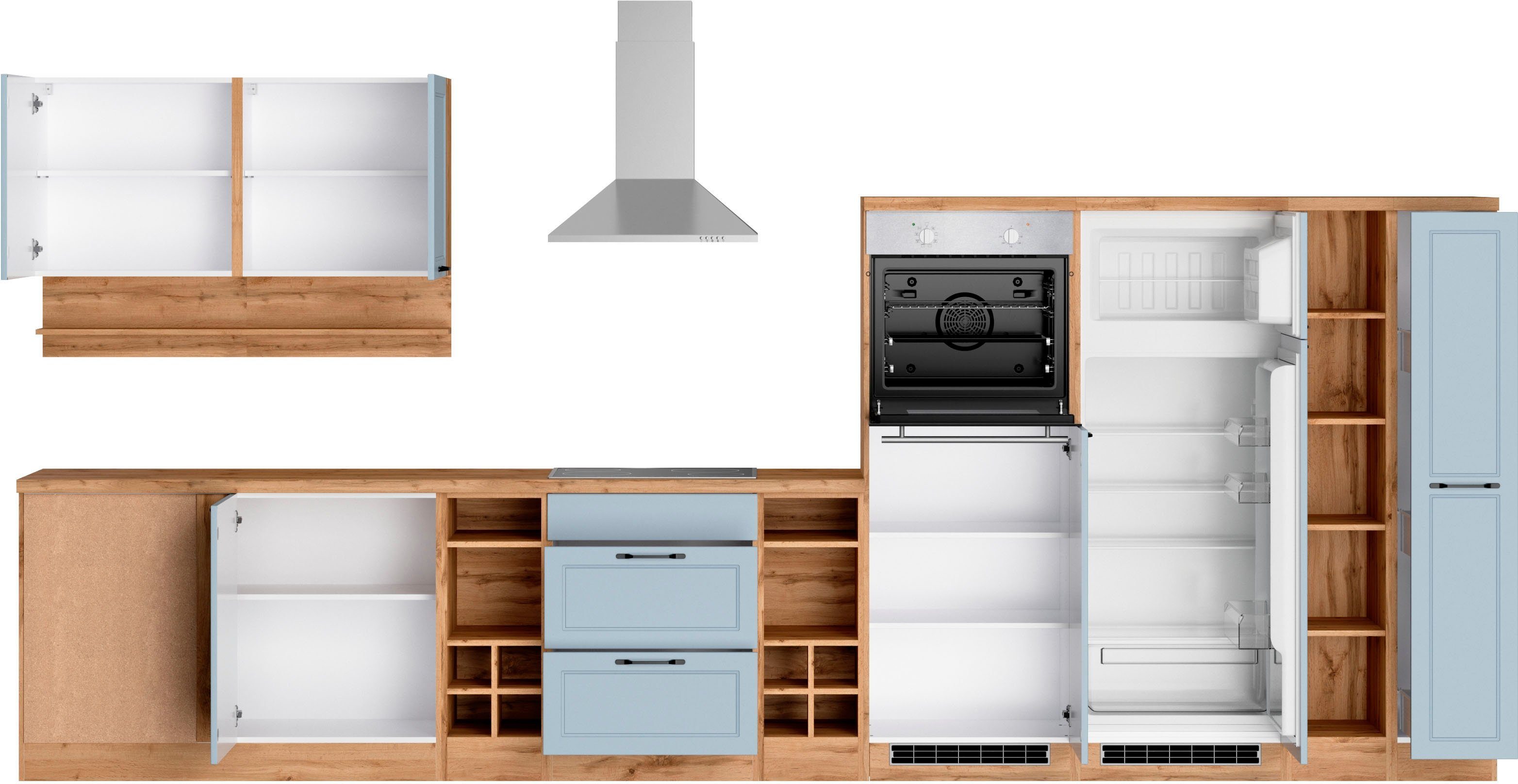 KOCHSTATION Winkelküche KS-Lana, Stellbreite 240/420 cm, wahlweise mit E-Geräten