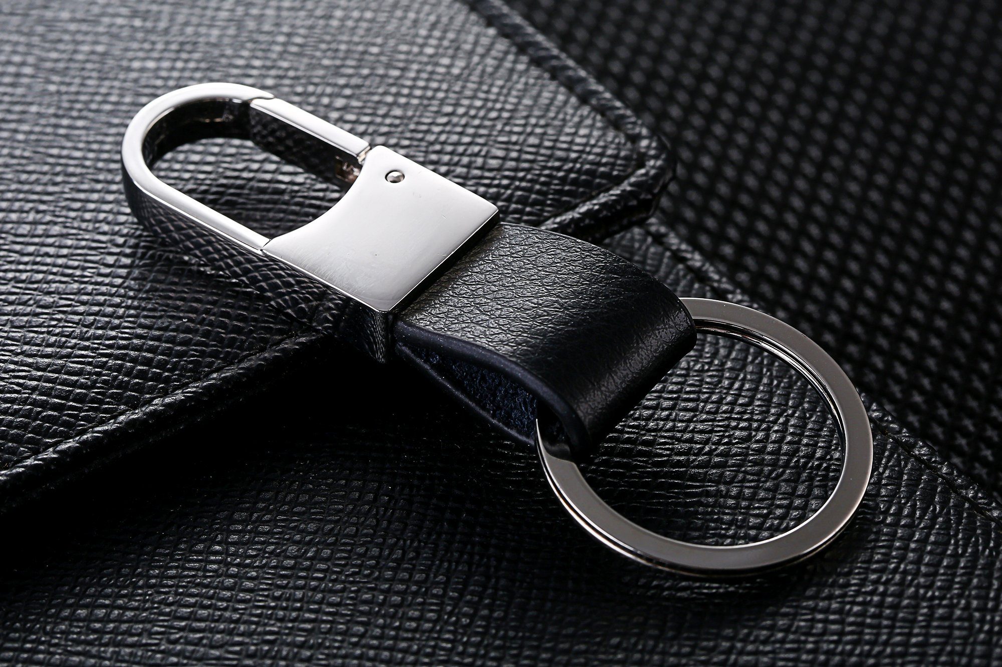 Cerbery Schlüsselanhänger Eleganter Schlüsselanhänger aus Leder mit Ringen günstig online kaufen