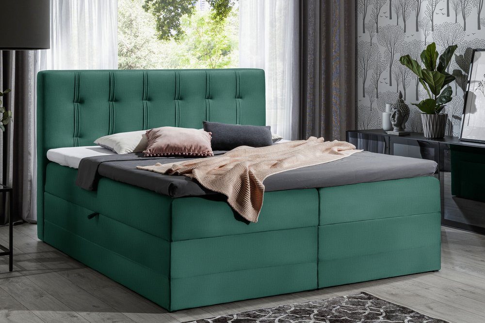 99rooms Boxspringbett Hugo (Schlafzimmerbett, Bett), 120/140/160/180/200, mit Taschenfederkernmatratze, Topper, Bettkasten