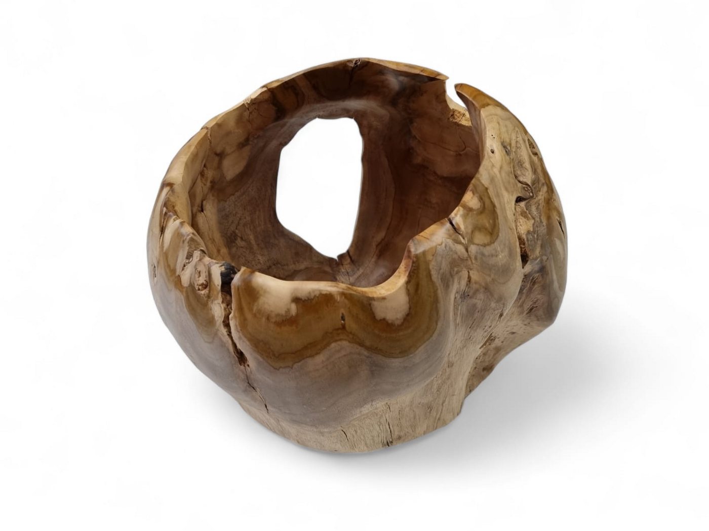 Thumbnail - Kinaree Übertopf Teak Wurzelholz Holz Übertopf, rund, Naturprodukt, Massivholz, Handgefertigt