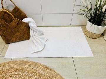 Badematte ZOLLNER, saugstark, fußbodenheizunggeeignet, 100% Baumwolle, rechteckig, Badematte, 100% Baumwolle, vom Hotelwäschespezialisten, Tiefgangstreifen