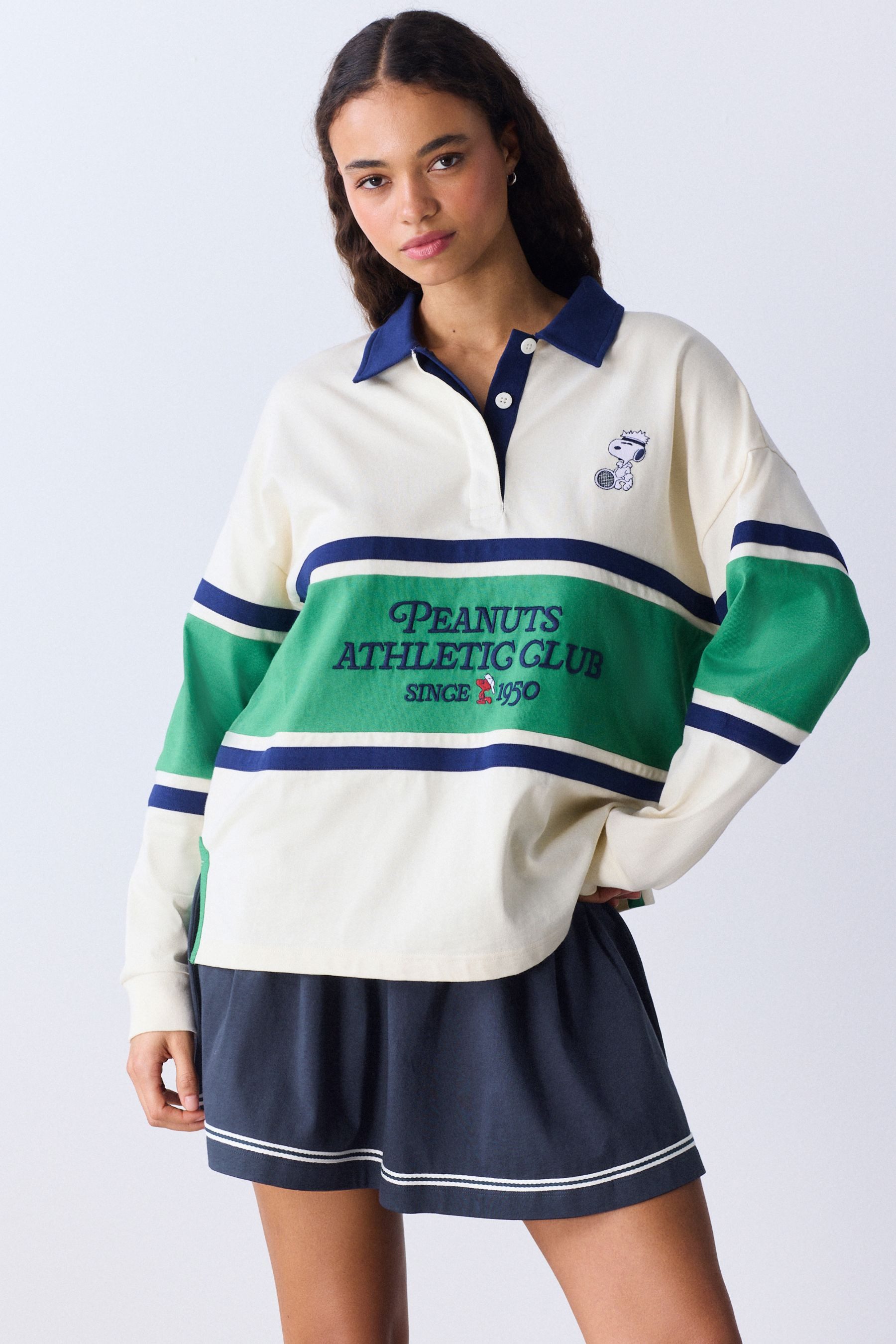 Next Rugbyshirt Snoopy Offizielles gestreiftes Rugby-Shirt (1-tlg)