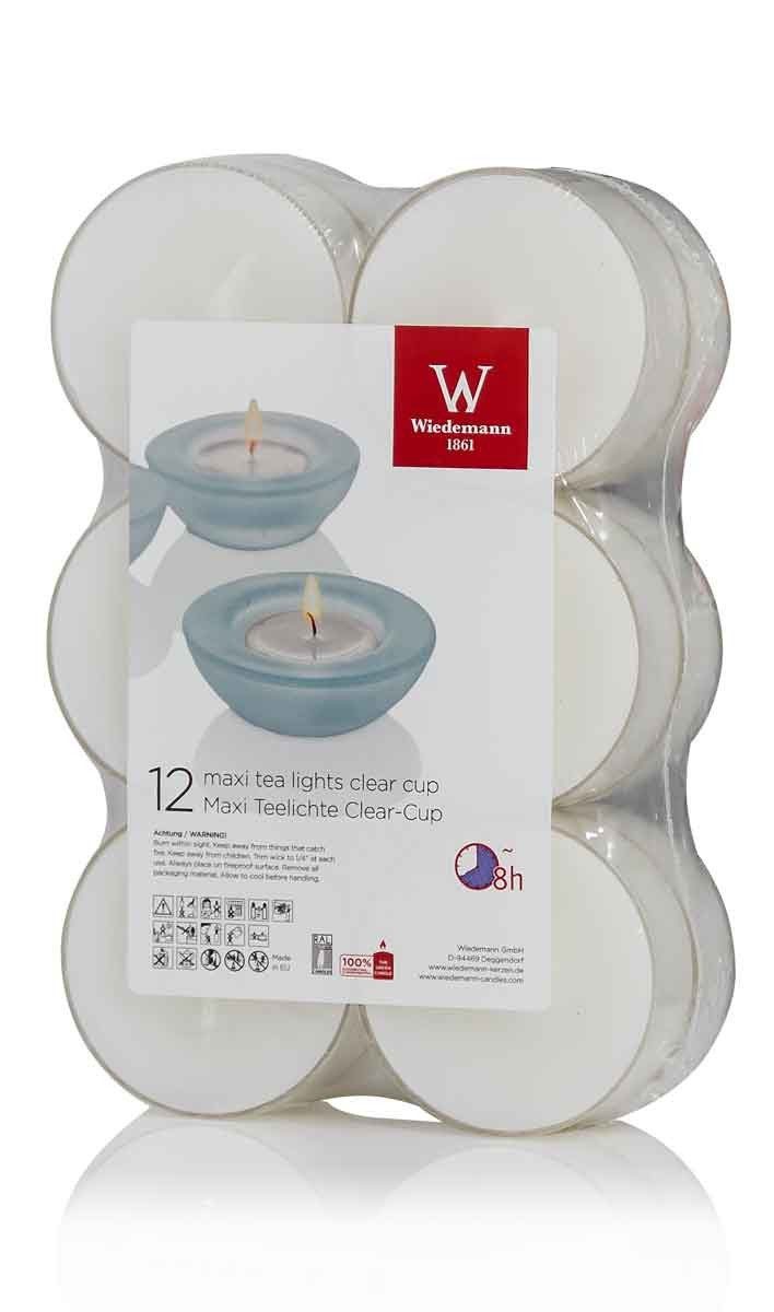 INNA-Glas Teelicht 12er Set Wachskerze Kenny, weiß, 2,1cm, Ø 5,6cm, 8h