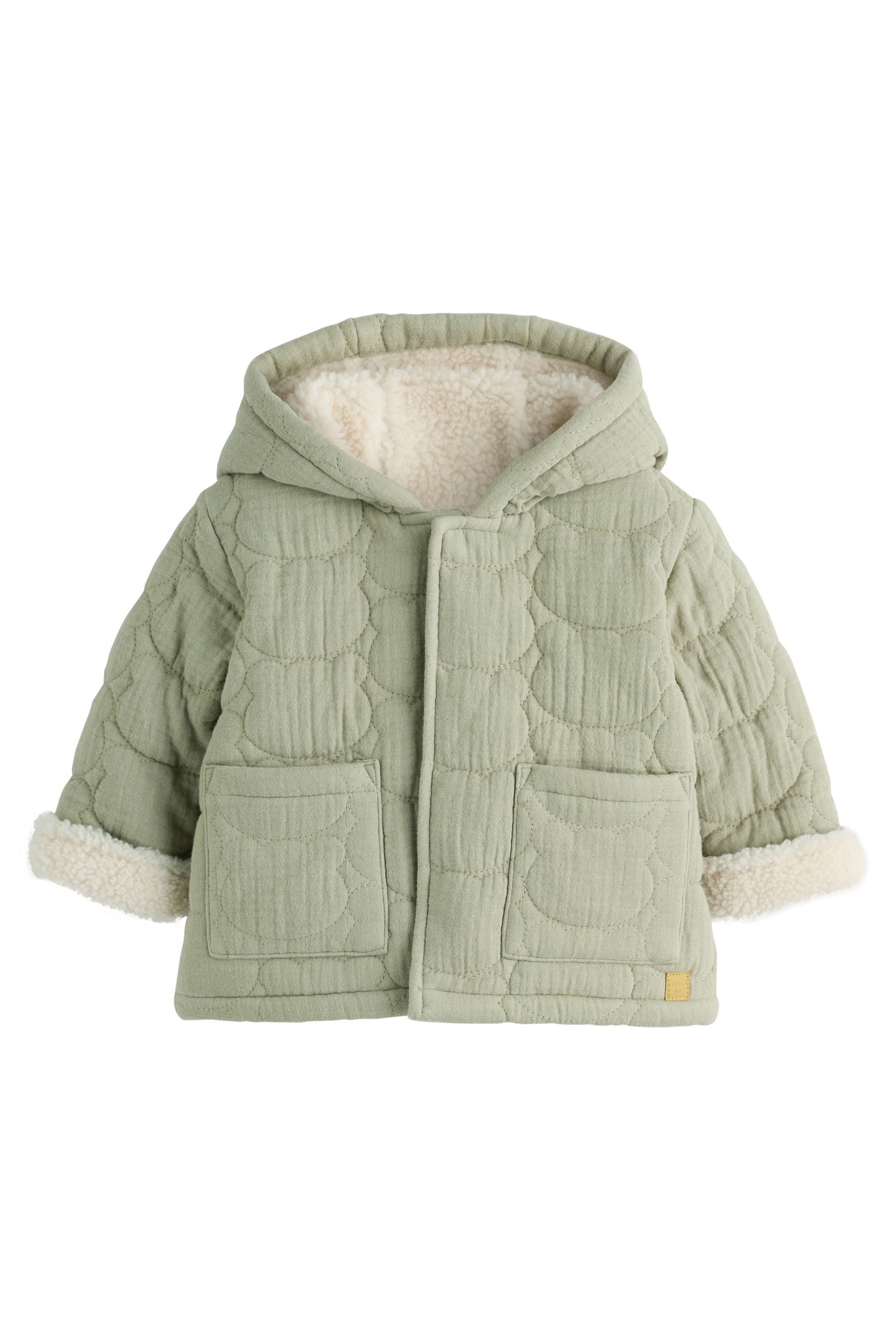 Next Steppjacke Baby Steppjacke in Knitteroptik mit Bär-Gesicht (1-St)