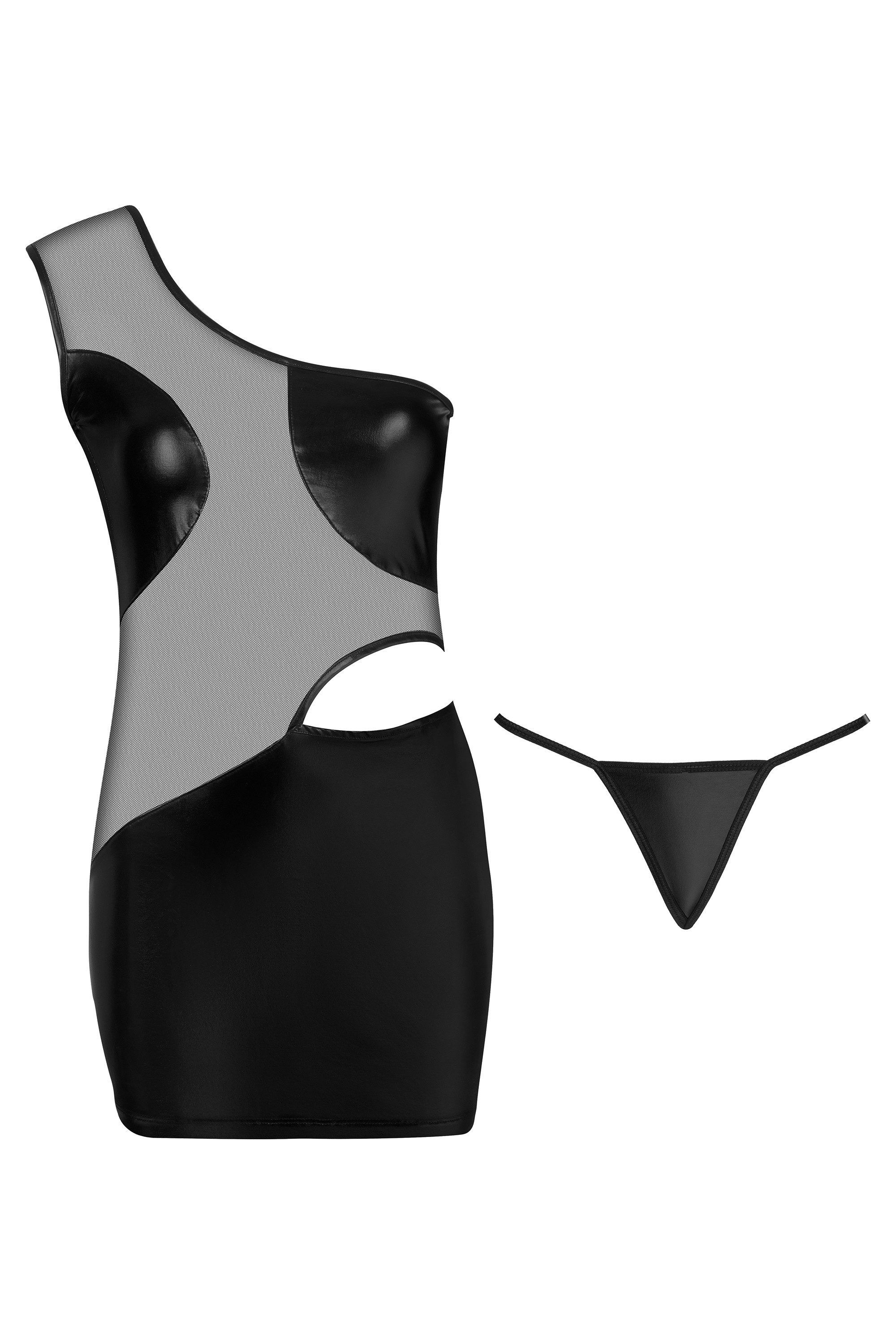 Beauty Night Fashion Netzkleid Tüllkleid Loreen schwarz Wetlook transparent günstig online kaufen