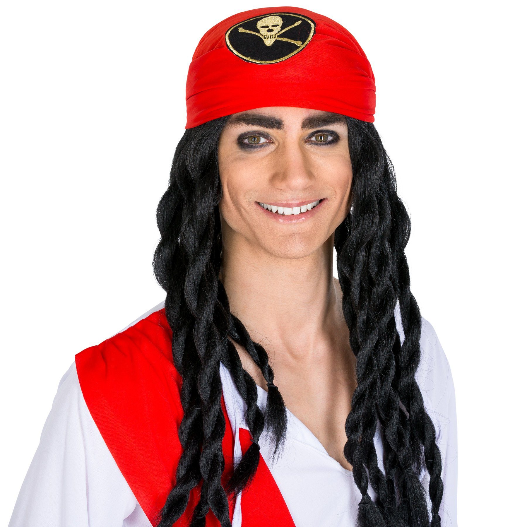 dressforfun Piraten-Kostüm Herrenkostüm Pirat Kapitän einäugiger Henry, Elastische Jersey-Hose mit Gummizug