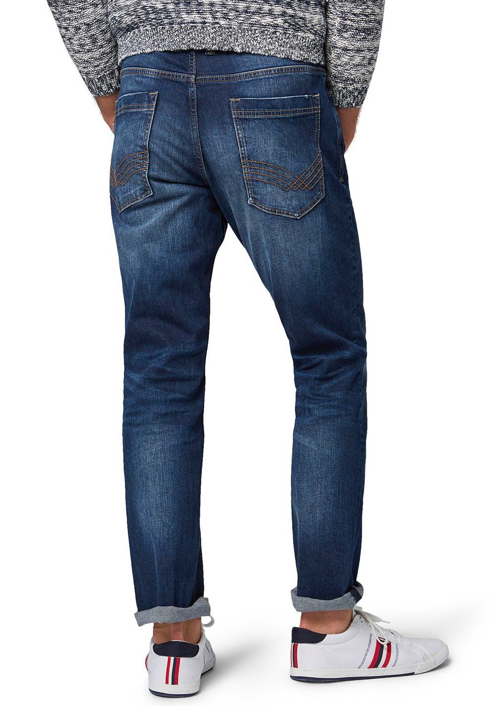 TOM TAILOR 5-Pocket-Jeans Josh mit Mid denim washed stone Reißverschluss