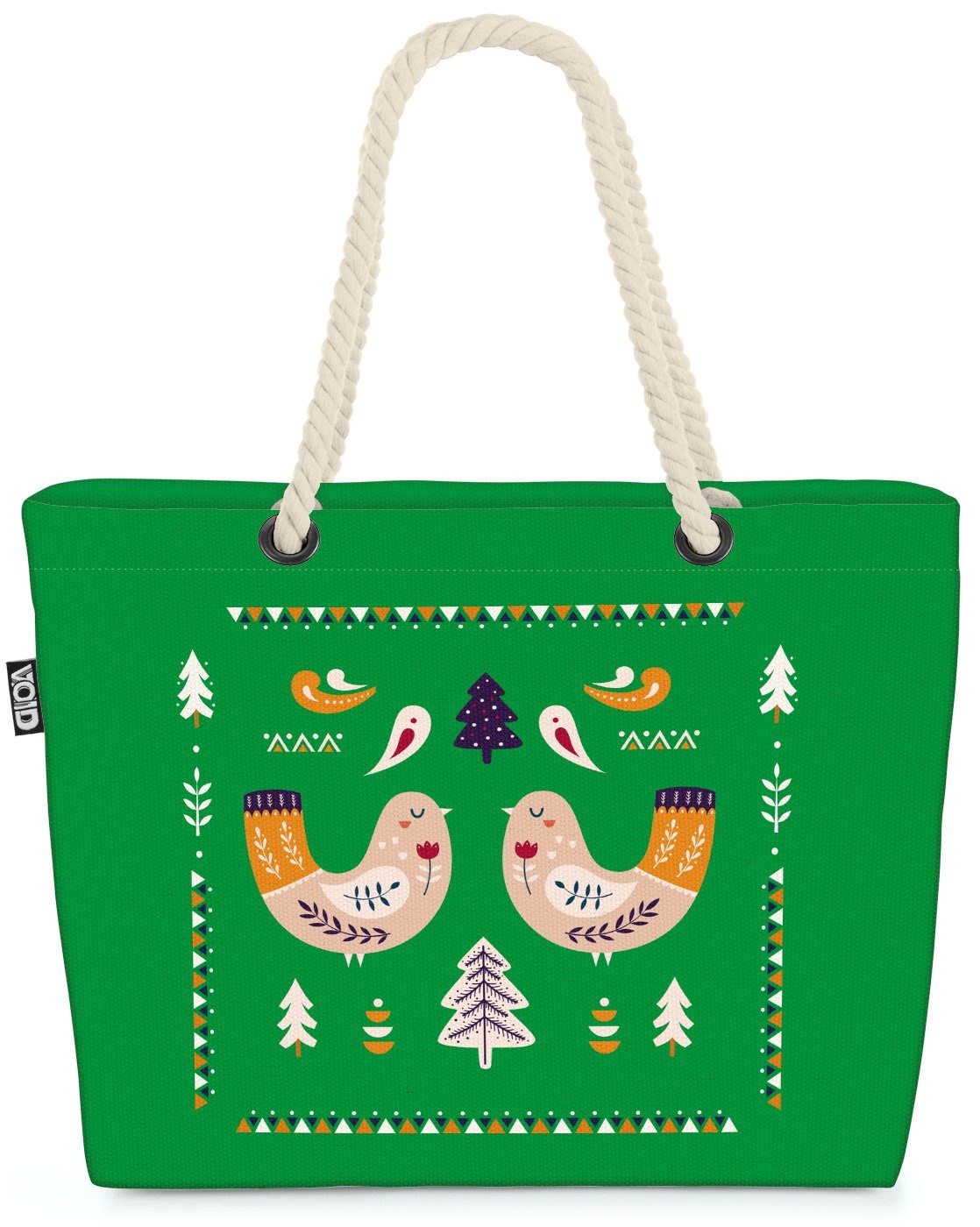 VOID Strandtasche (1-tlg), Landhaus Vögel Beach Bag Weihnachten Bauernhof Hühner Liebe Stil Geschenke Tier