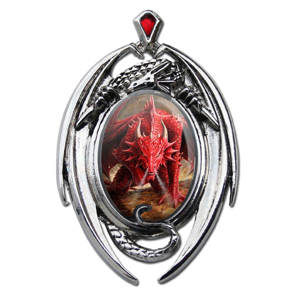 Anne Stokes Kettenanhänger Anne Stokes Anhänger Höhle des Drachen Schmuck Fantasy Drache Dragon