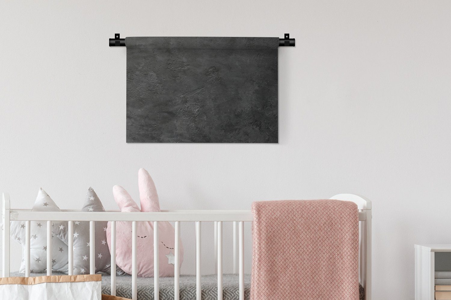 Kleid, Strukturiert Wanddekoobjekt - Schwarz - Kinderzimmer für Wanddeko Grau, Schlafzimmer, - Beton - Wandbehang, MuchoWow Wohnzimmer, Industriell