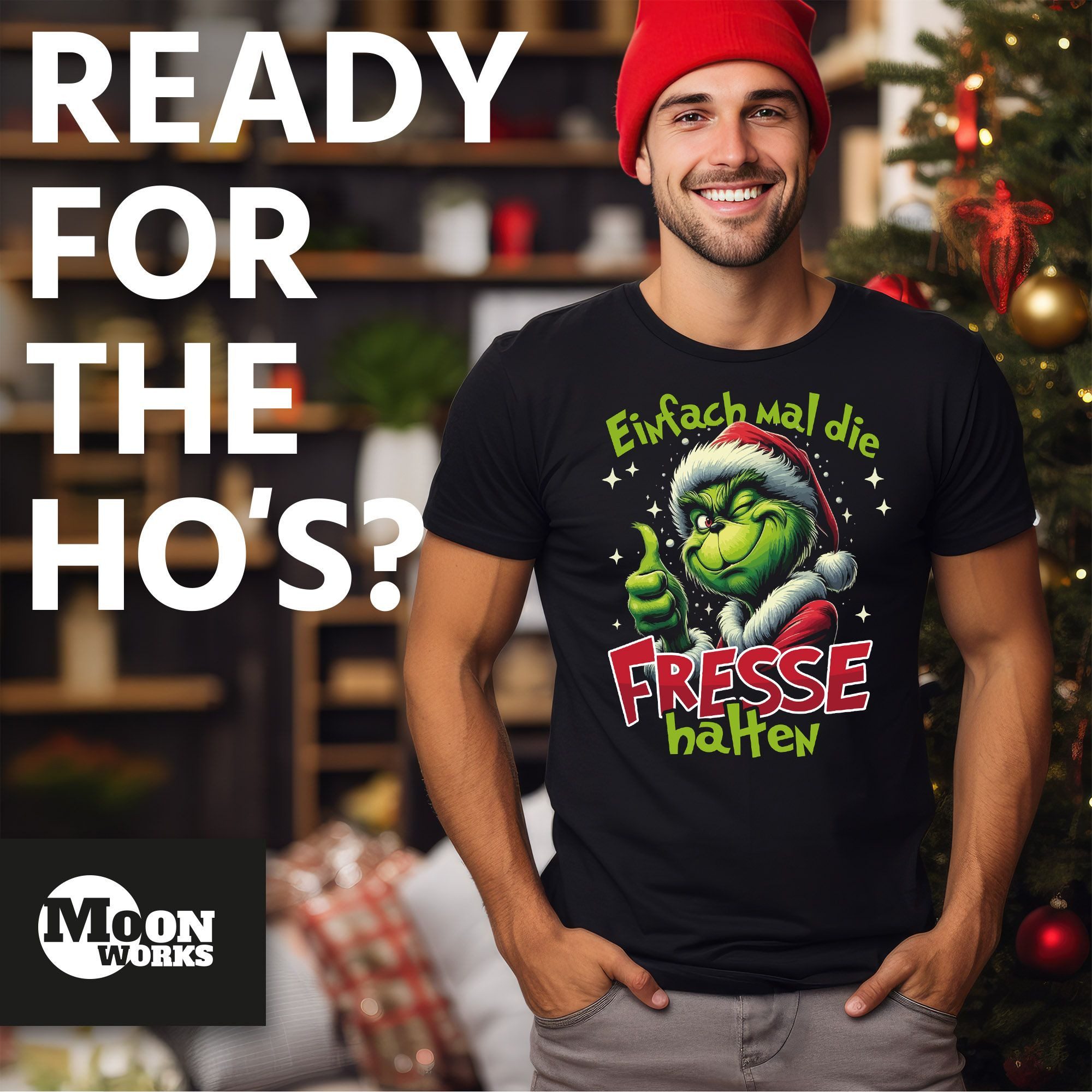 MoonWorks Print-Shirt Herren T-Shirt Grinch Weihnachten Spruch lustig Weihn günstig online kaufen