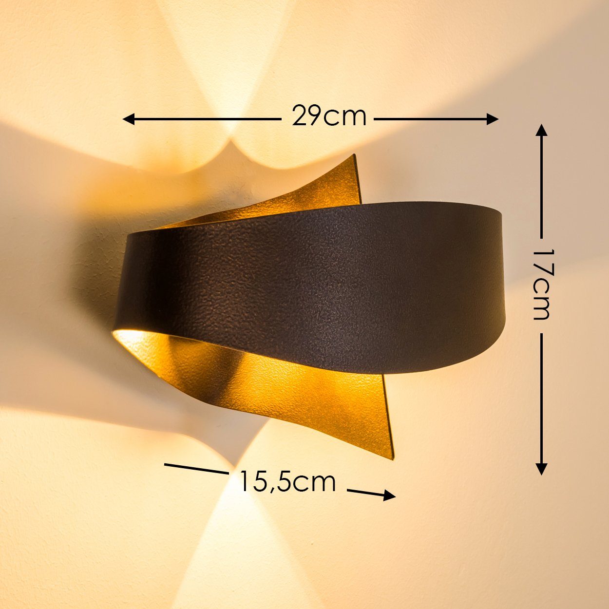 ohne in fliessendem »Aschi« Strahler Bronze/Braun, Wandlampe aus Design 2xG9 mit organisch Leuchtmittel, Metall Watt, 33 im Wandleuchte hofstein Lichteffekt