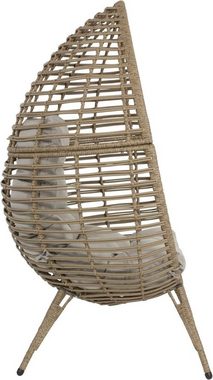 Lesli Living Loungesessel Lesli Living Garten Hängesessel CHILL Sitzei Egg Polyrattan Stroh