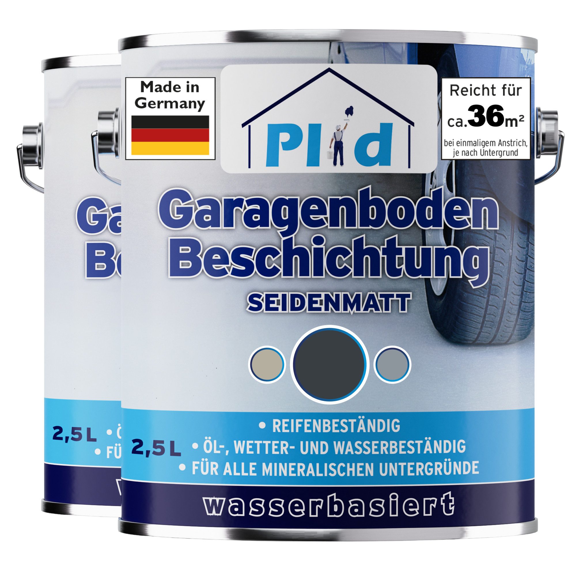 plid Bodenversiegelung Garagenbodenbeschichtung Bodenbeschichtung Bodenfarbe, Öl und Dieselbeständig, hochdeckend