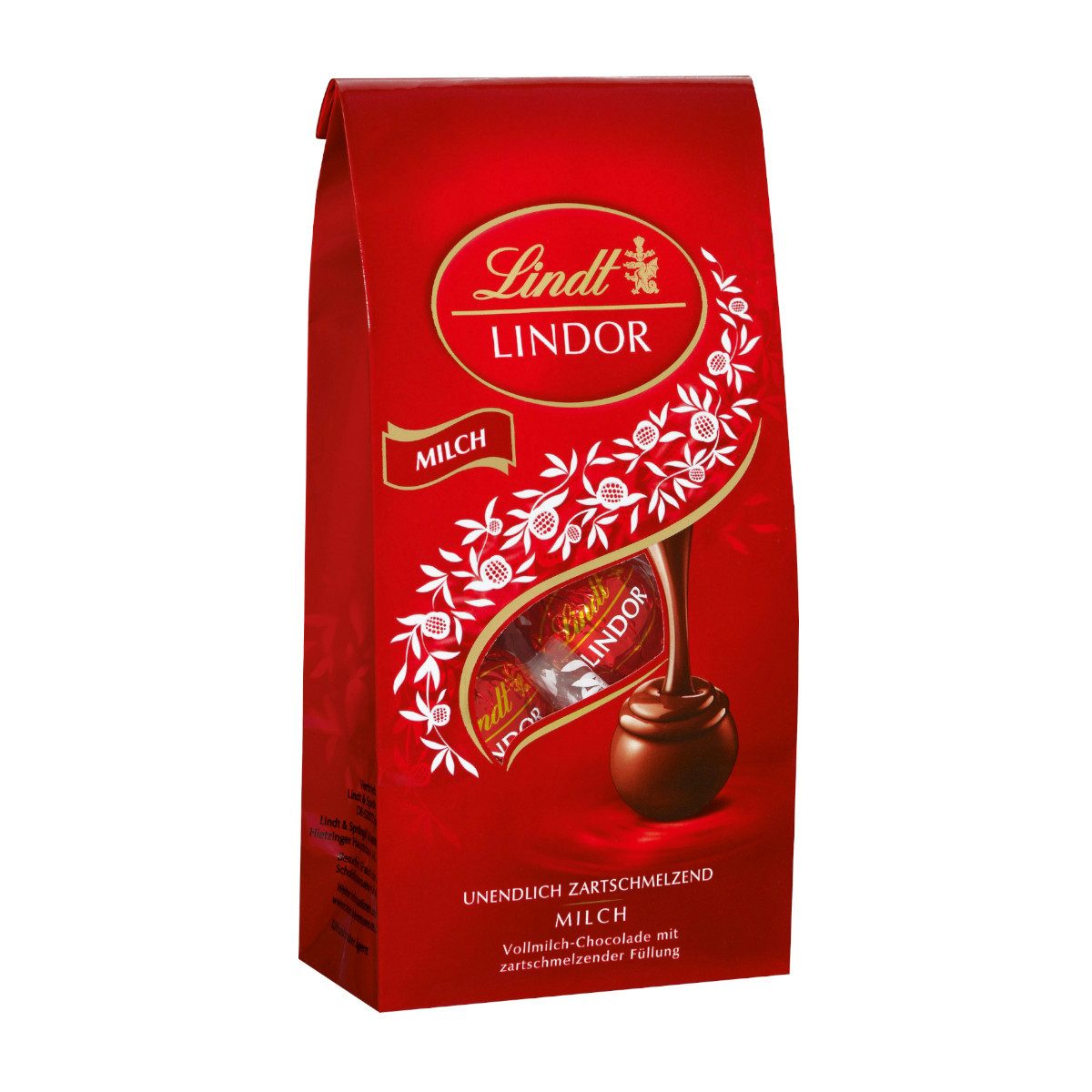 LINDT Schokolade, Lindt Lindor Milch mit zartschmelzender Füllung Packung 100g