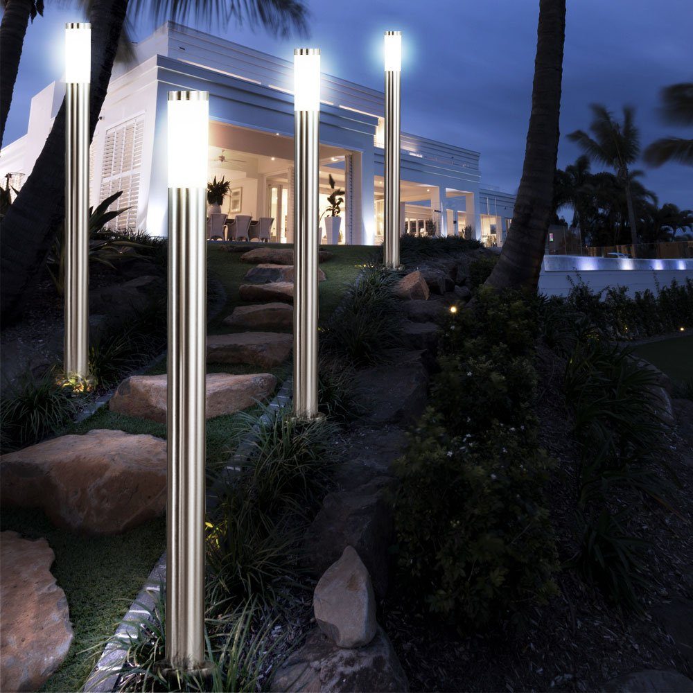 Terrassen inklusive, Lampen Warmweiß, Beleuchtungen Garten LED Leuchtmittel 2er Außen-Stehlampe, Weg Stand Set LED etc-shop