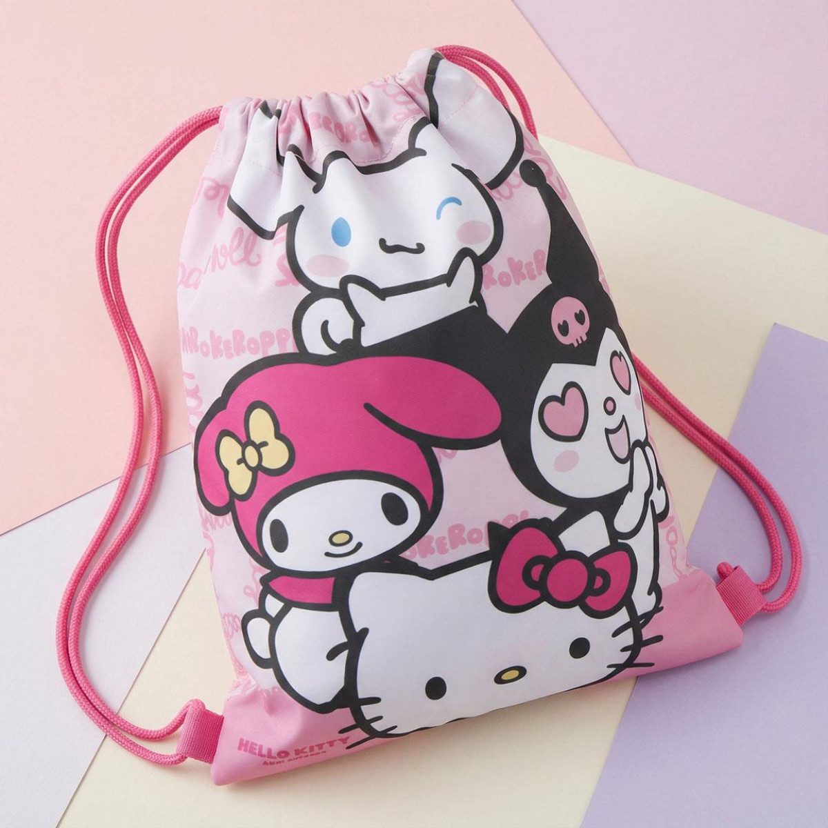 Hello Kitty Turnbeutel Beutel Kinder 25 × 32 cm leichte Tasche mit Fan Motiv für unterwegs (Packung) – Bild 5 von 5