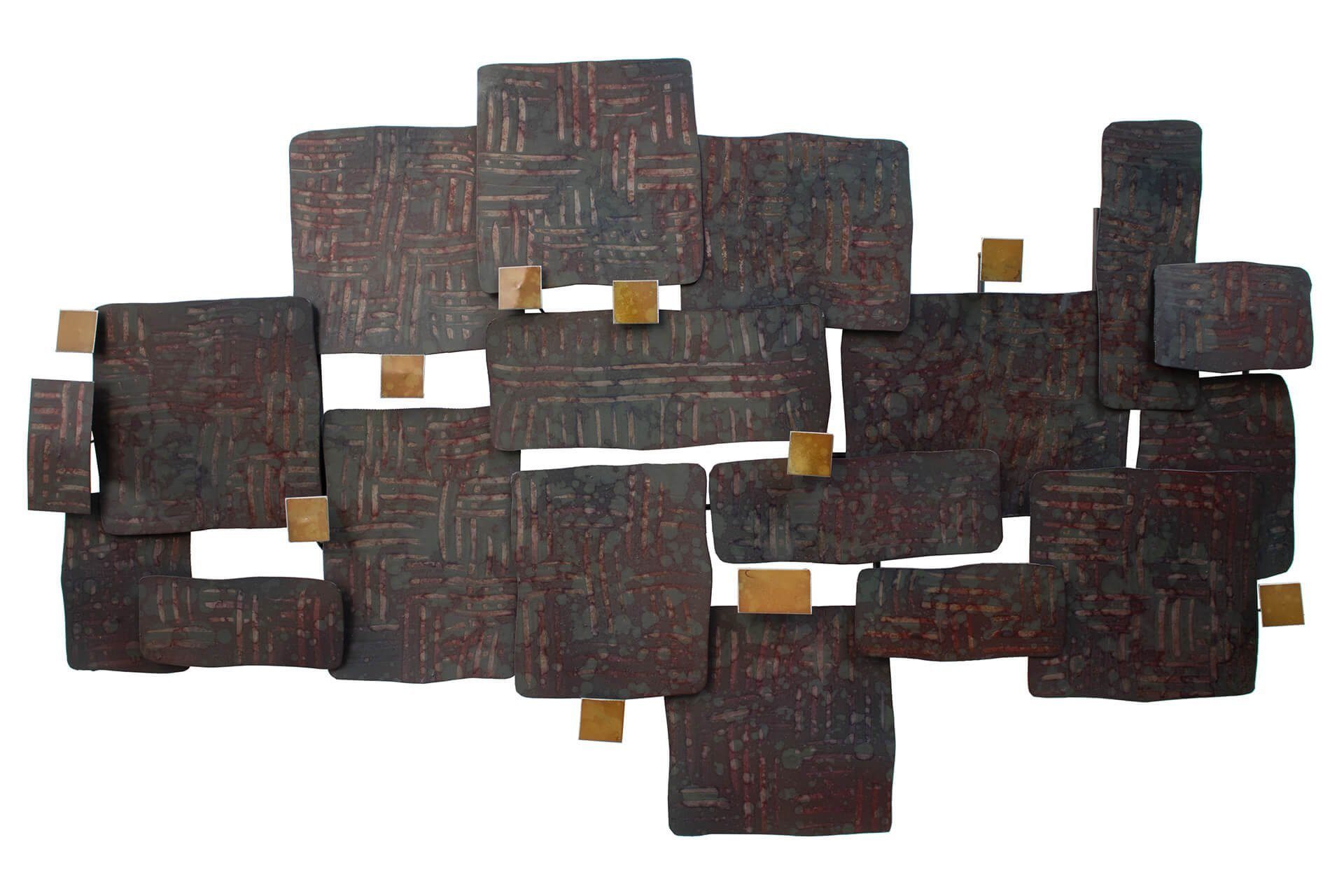 Metall cm, Wanddeko KUNSTLOFT Collage handgefertigte Wanddekoobjekt 103.5x62x6.5 Stone