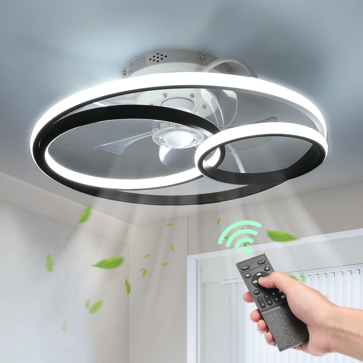 LETGOSPT Deckenleuchte Deckenventilator mit Lampe, 50W günstig online kaufen