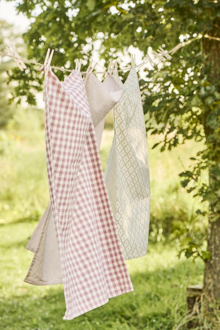 Ib Laursen Geschirrtuch Ib Laursen Geschirrtuch Mette Malva mit naturfarbenen Karos