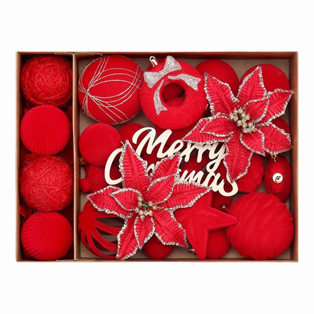 Coonoor Weihnachtsbaumkugel 38 stück Christbaumkugeln Weihnachtskugeln Set Weihnachtsbaum Deko