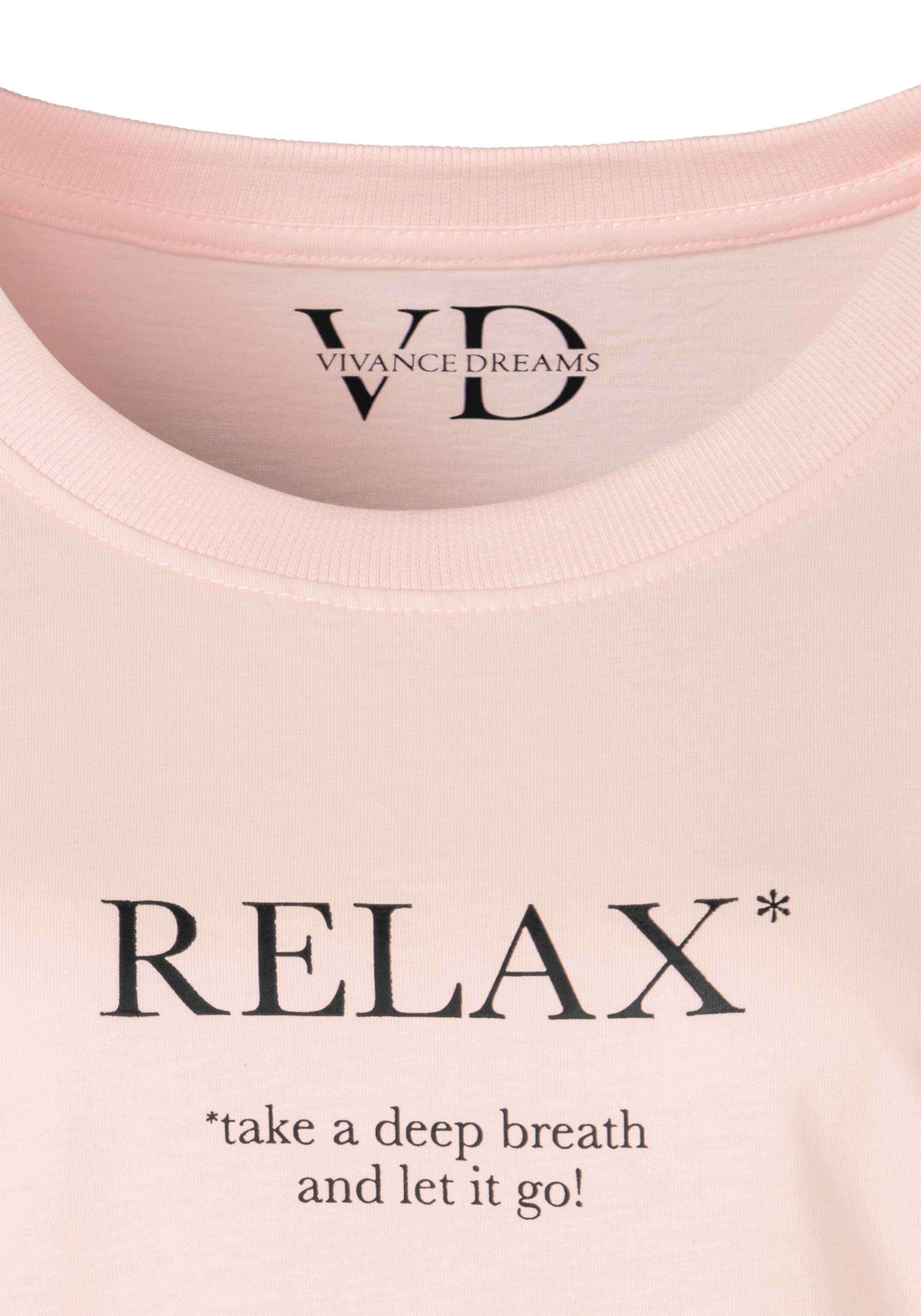 Vivance Dreams by Lascana Pyjamaoberteil (1-tlg) mit Statementdruck