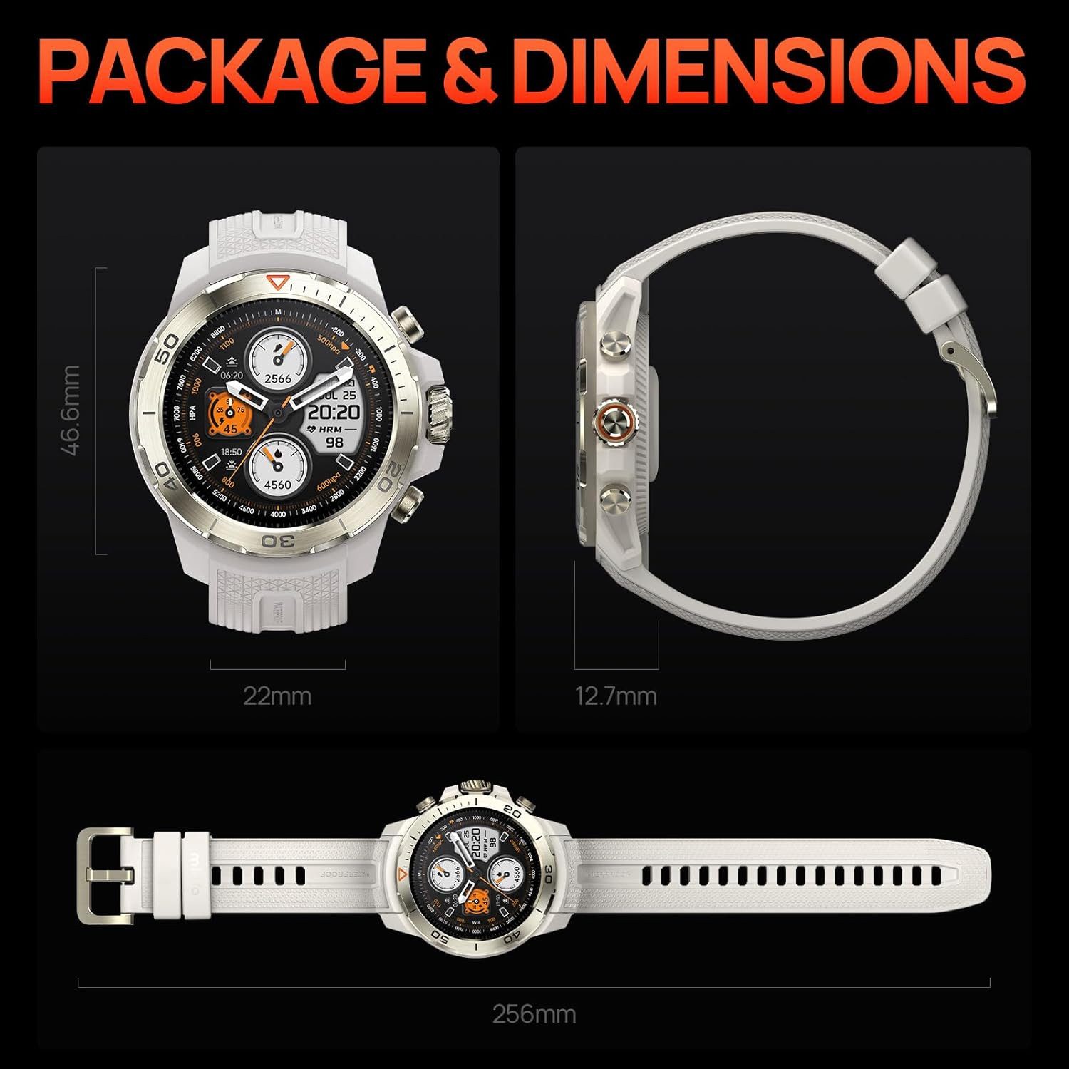 Mibro Smartwatch (3,3 cm, android ios), Outdoor Smartwatch mit GPS AMOLED Display Militärstandard