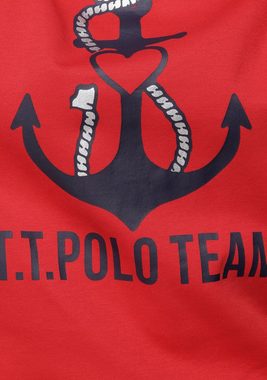TOM TAILOR Polo Team Sweatshirt mit 3/4 Arm und maritimen Frontdruck