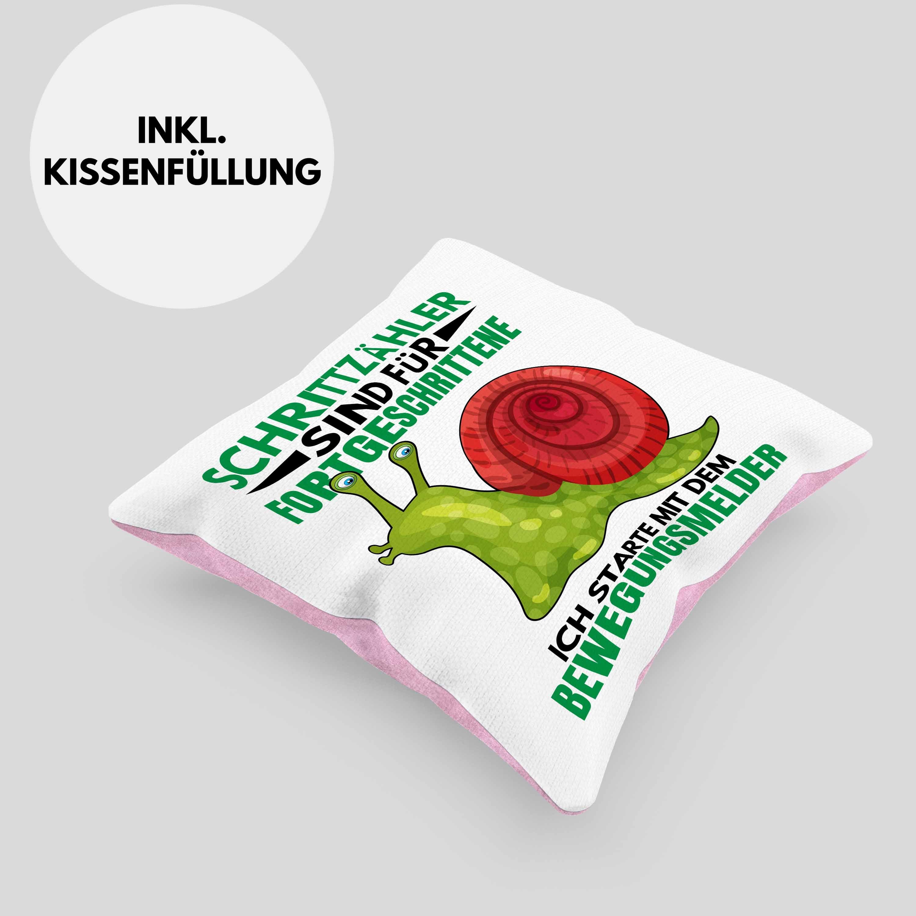 Schnecken 40x40 Dekokissen Sprüche - Trendation Witzige Humor mit Dekokissen Spruch Lustiger Trendation Füllung Geschenk Rosa Kissen