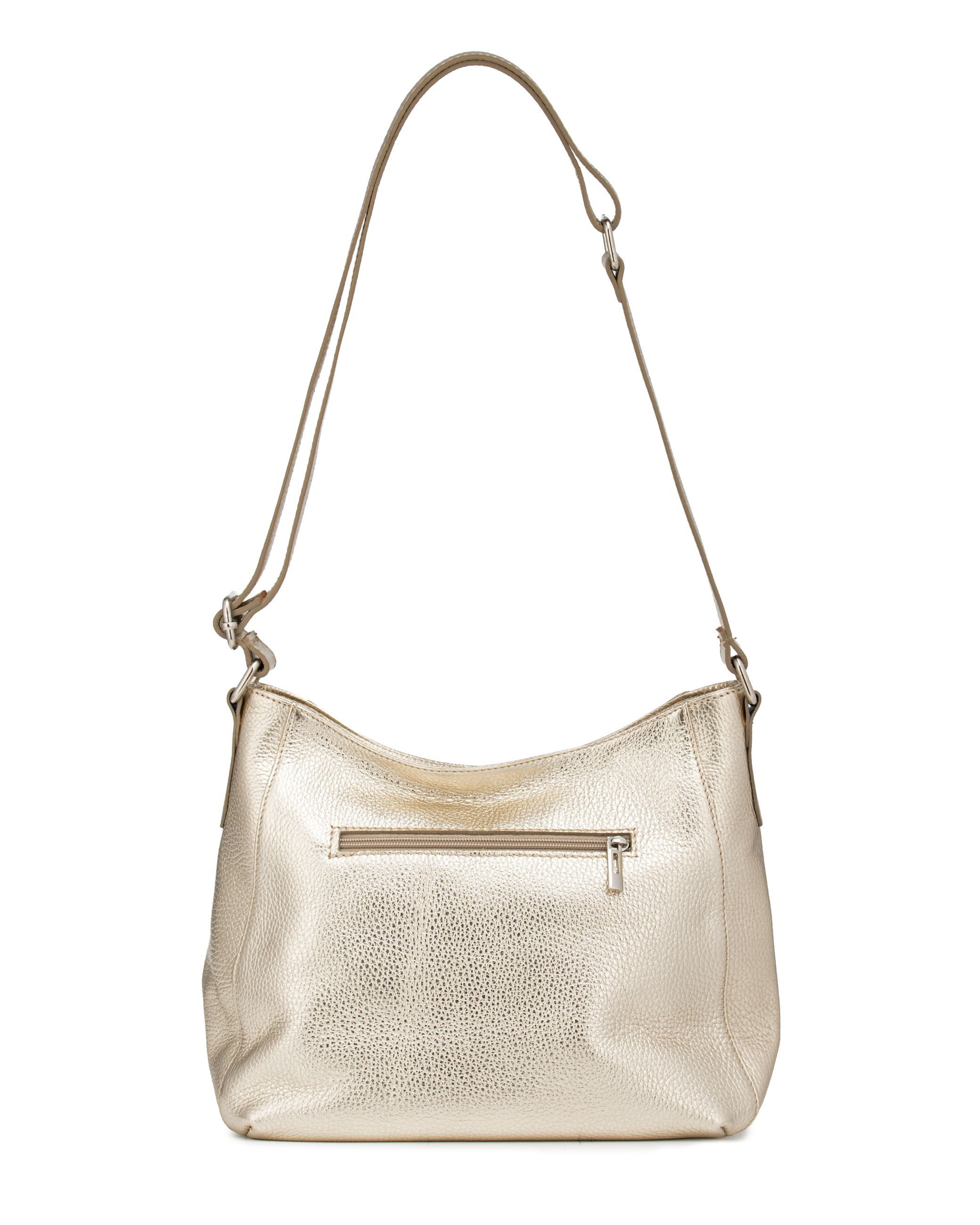 Caspar Schultertasche Klasissche Damen Leder Schultertasche - PREMIUM LINE - Modell No.865, elegant, robust & unempfindlich - 100% Echtleder - Handmade in Italy