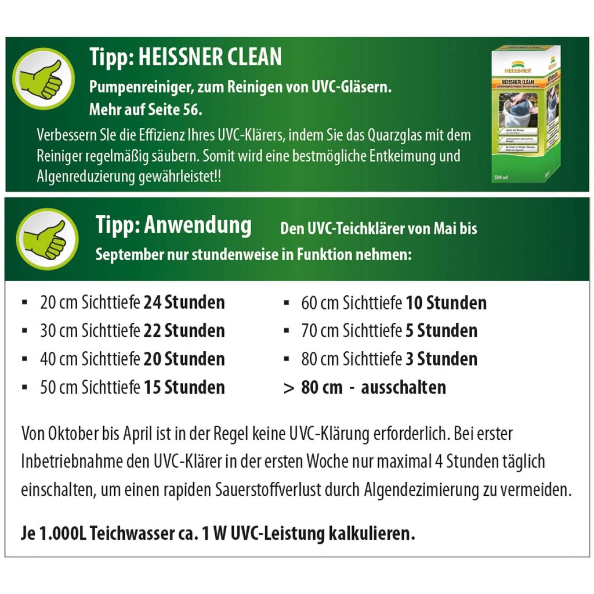 Heissner UVC-Klärer Smartline UVC-Teichklärer von Heissner 11 W, (Komplett-Set, 1-tlg)