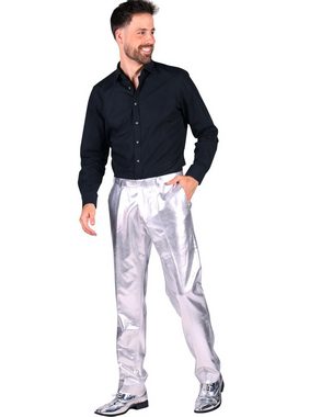 thetru Kostüm 80er Jahre Disco Hose für Herren - Metallic Silber