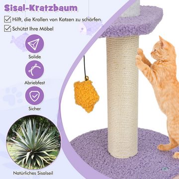 COSTWAY Kratzbaum, 167cm hoch, mit Katzenhöhle & Hängematte