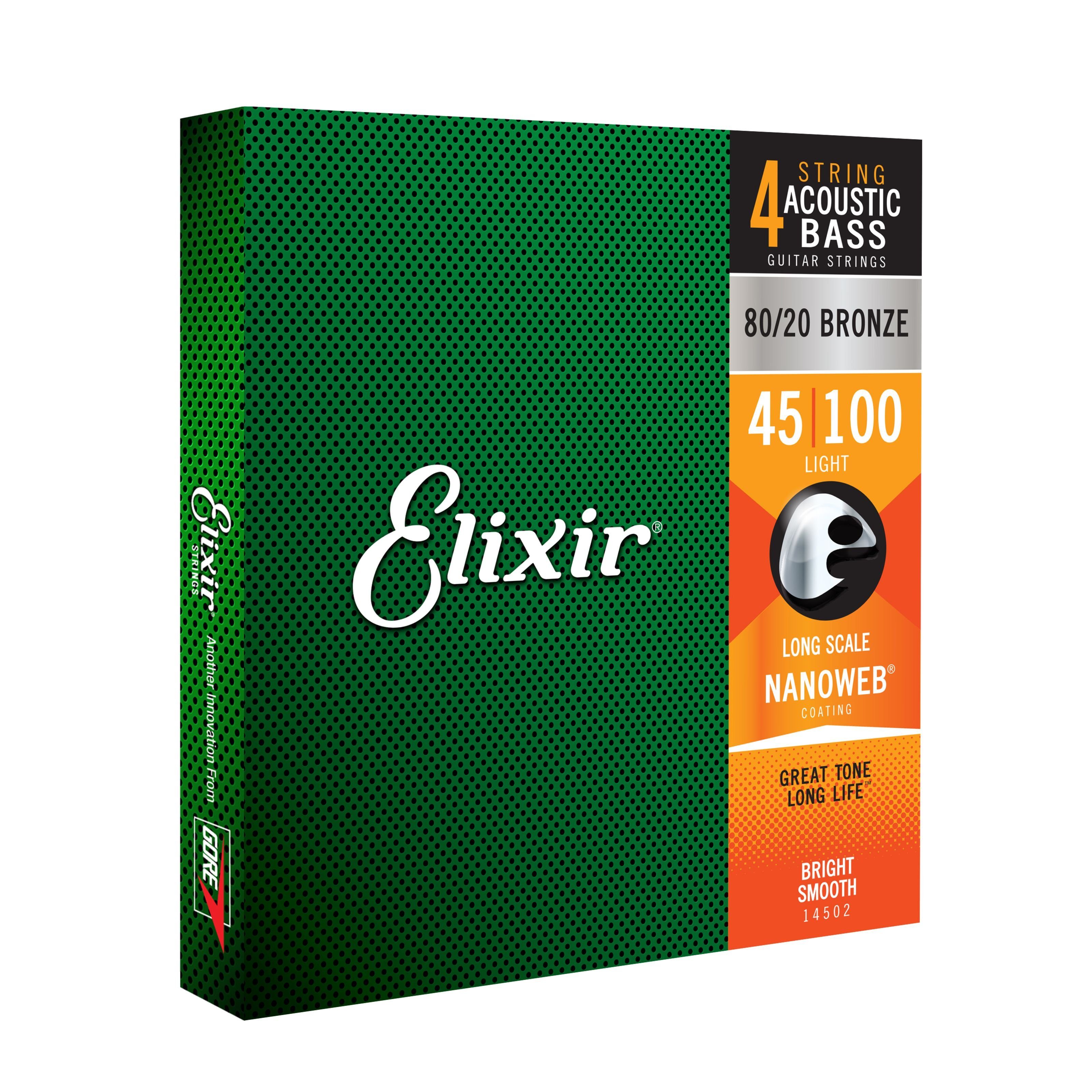 Elixir Saiten, 14502 Acoustic Bass 45-100 - Akustikbass Saiten