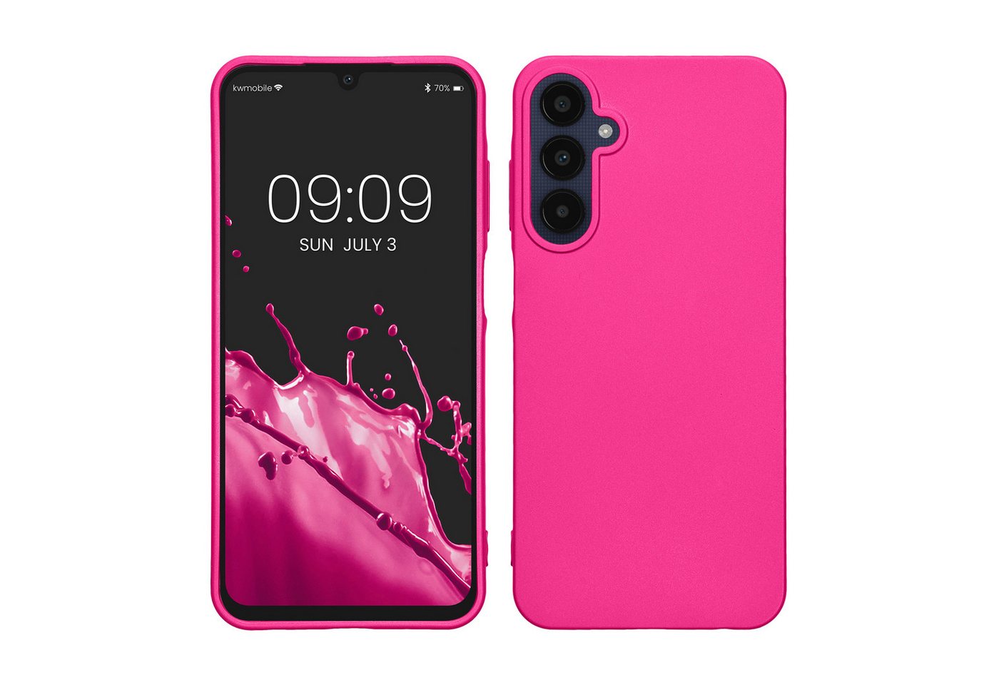 kwmobile Handyhülle Handyhülle für Samsung Galaxy A25 Hülle, Silikon Case metallisch schimmernd - Schutzhülle Cover