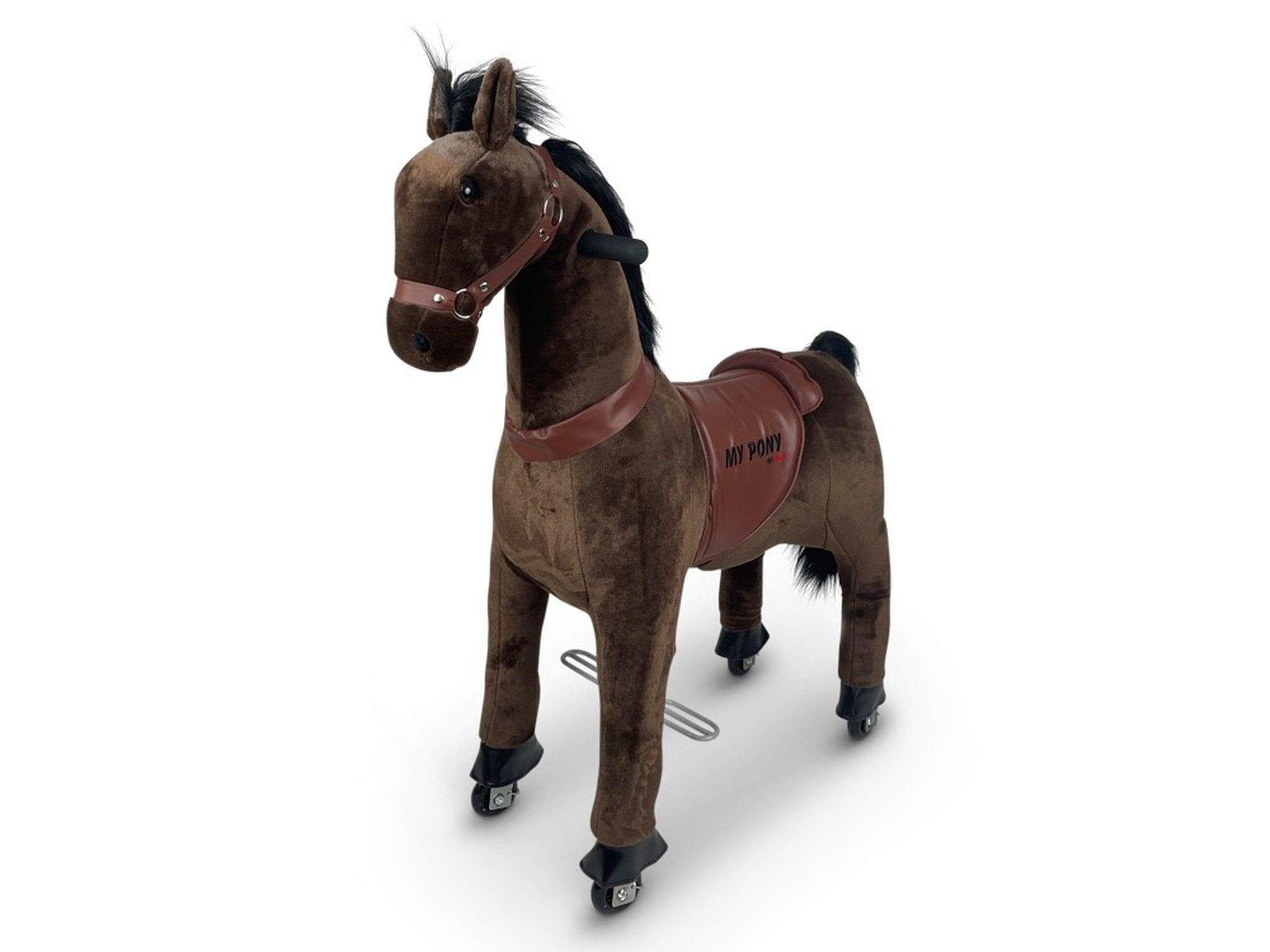 TPFLiving Reittier Pferd Kiara - Größe M - Farbe: dunkelbraun, Schaukeltier für Kinder von 4 bis 10 Jahren - Sitzhöhe: 65 cm