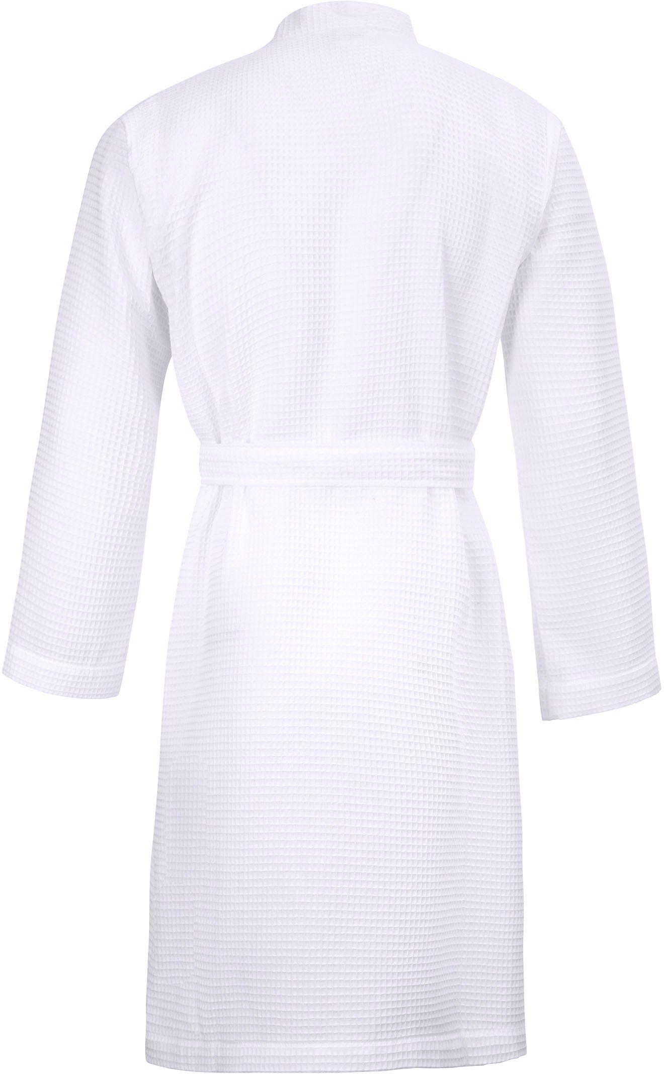 Möve Kimono Homewear, ideal für Sauna & Spa, Hotelbademantel, Morgenmantel, Kurzform, Piqué, Kimono-Kragen, Gürtel, Piquée-Oberfläche