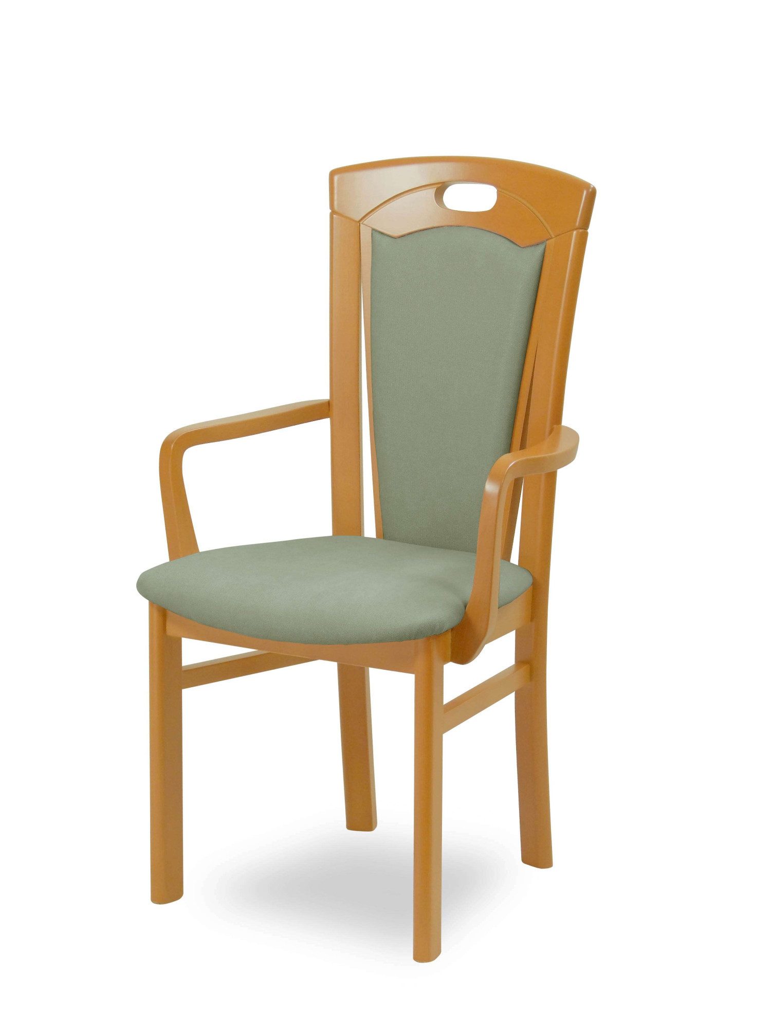 Home affaire Esszimmerstuhl FERDI, Armlehnstuhl, Made in Italy, Massivholz (1 St), Bezug Feinstruktur (wasser-und fleckabweisend) oder Struktur