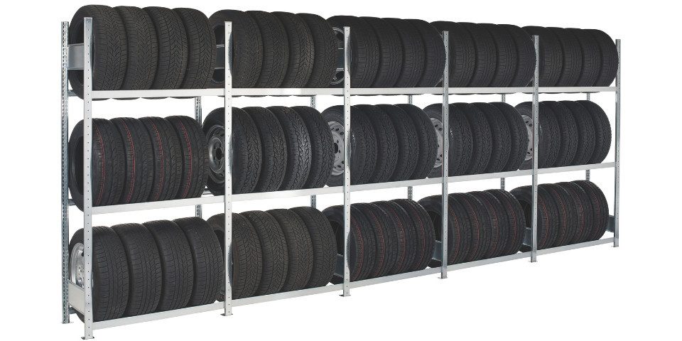 SCHULTE Lagertechnik Steckregal Container-Regalset für 20"-Container, 2000 x 11752 x 400 mm, Fachlast 150kg